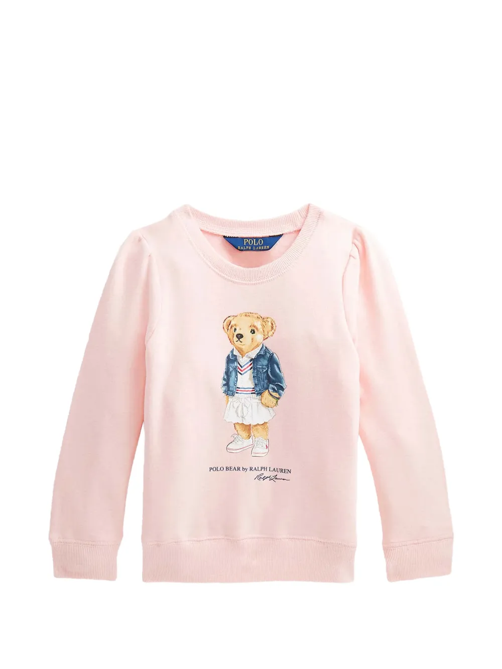 POLO RALPH LAUREN KIDS puff-sleeved graphic sweatshirt - Rosa