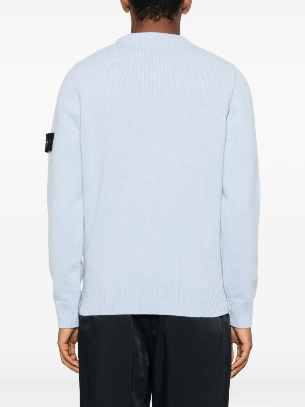Stone Island Compass-motif wool-blend sweater Blauw