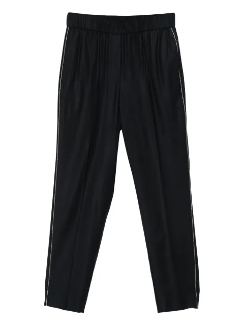 Peserico elastic-waistband side-stripe trousers