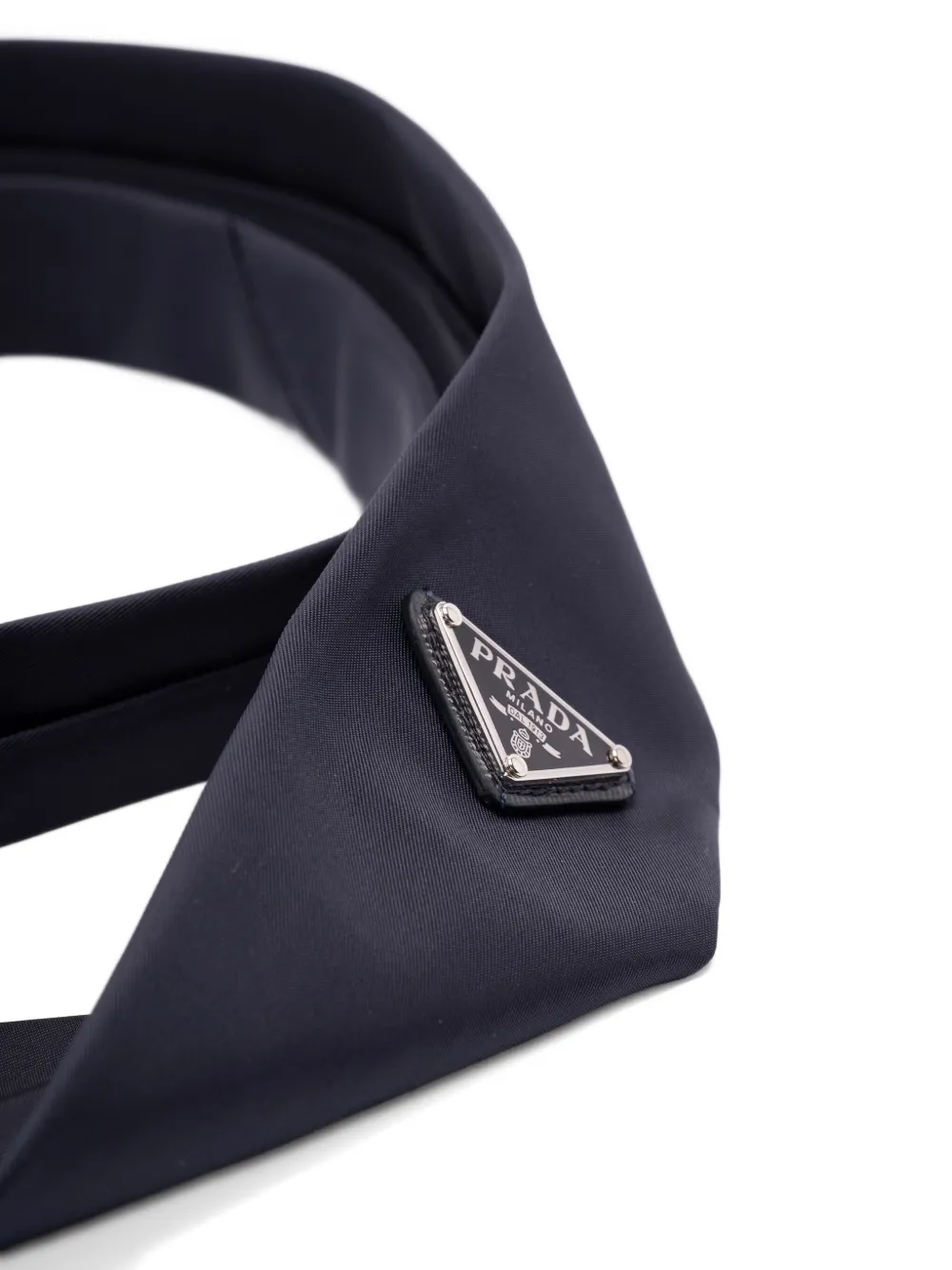 Prada Stropdas met driehoekig logo Blauw