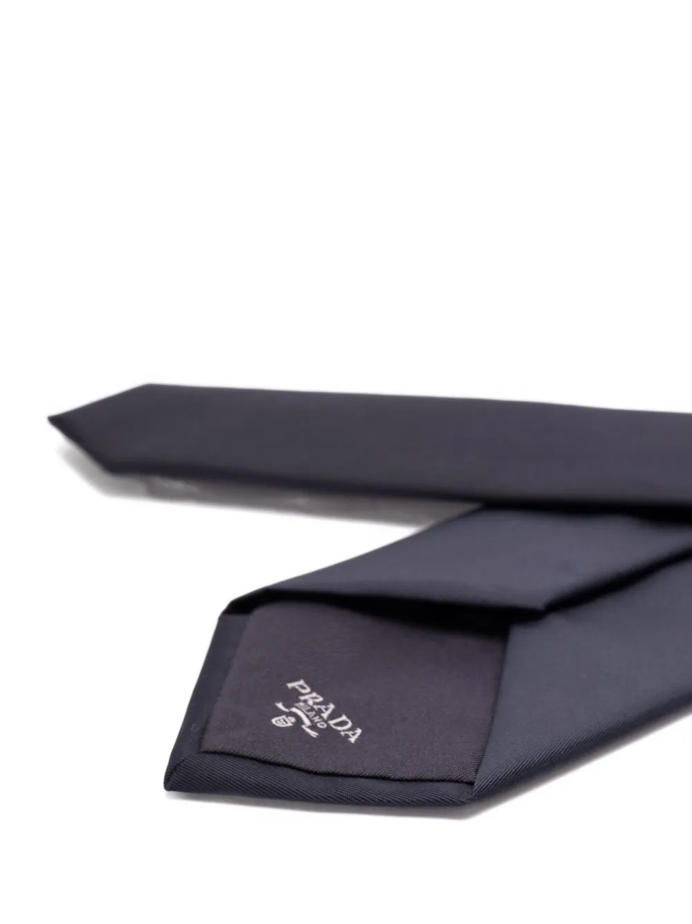 Prada Stropdas met driehoekig logo Blauw