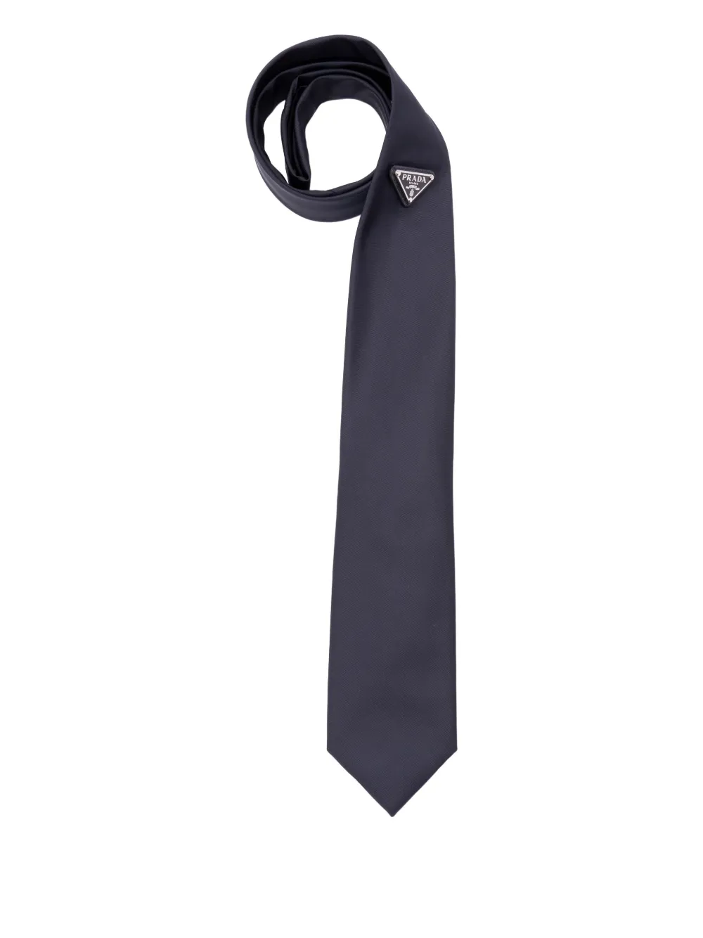 Prada triangle-logo tie Blauw