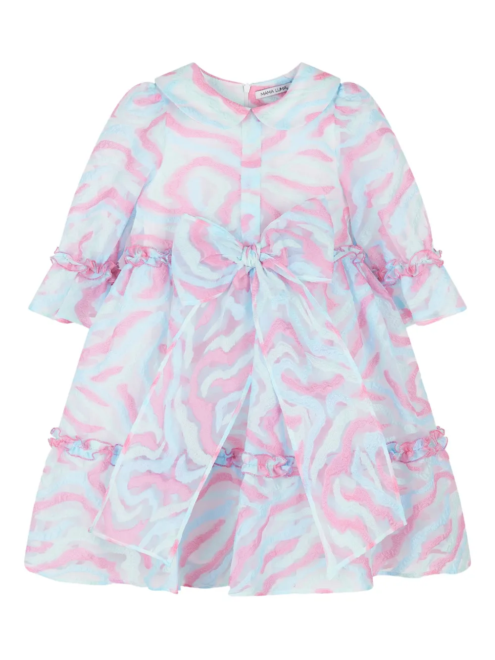 MAMA LUMA KIDS ruffled bow dress | Blue | Image 1