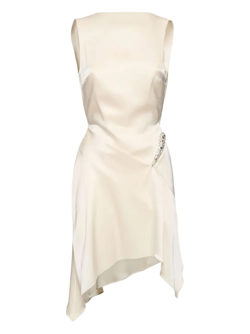 David Koma Asymmetrische jurk met kristallen Beige