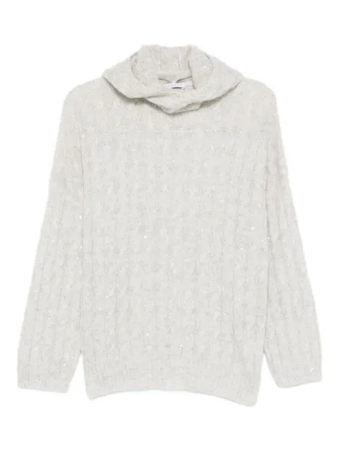 Brunello Cucinelli cable-knit sequin-embellished sweater