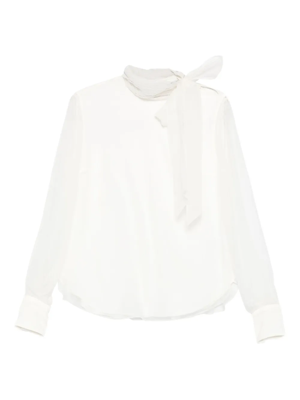 Brunello Cucinelli bow-detail long-sleeve blouse | White | Image 1
