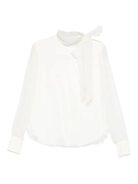 Brunello Cucinelli bow-detail long-sleeve blouse