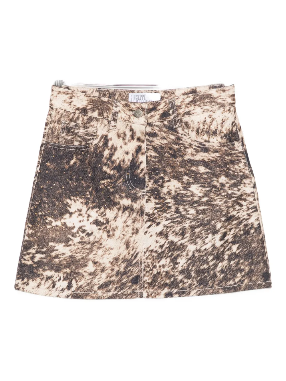 Giuseppe Di Morabito cow-print embellished skirt Beige