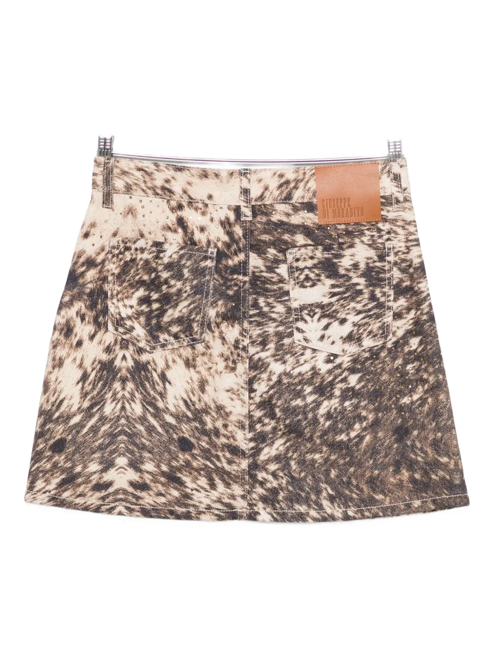 Giuseppe Di Morabito cow-print embellished skirt - Beige