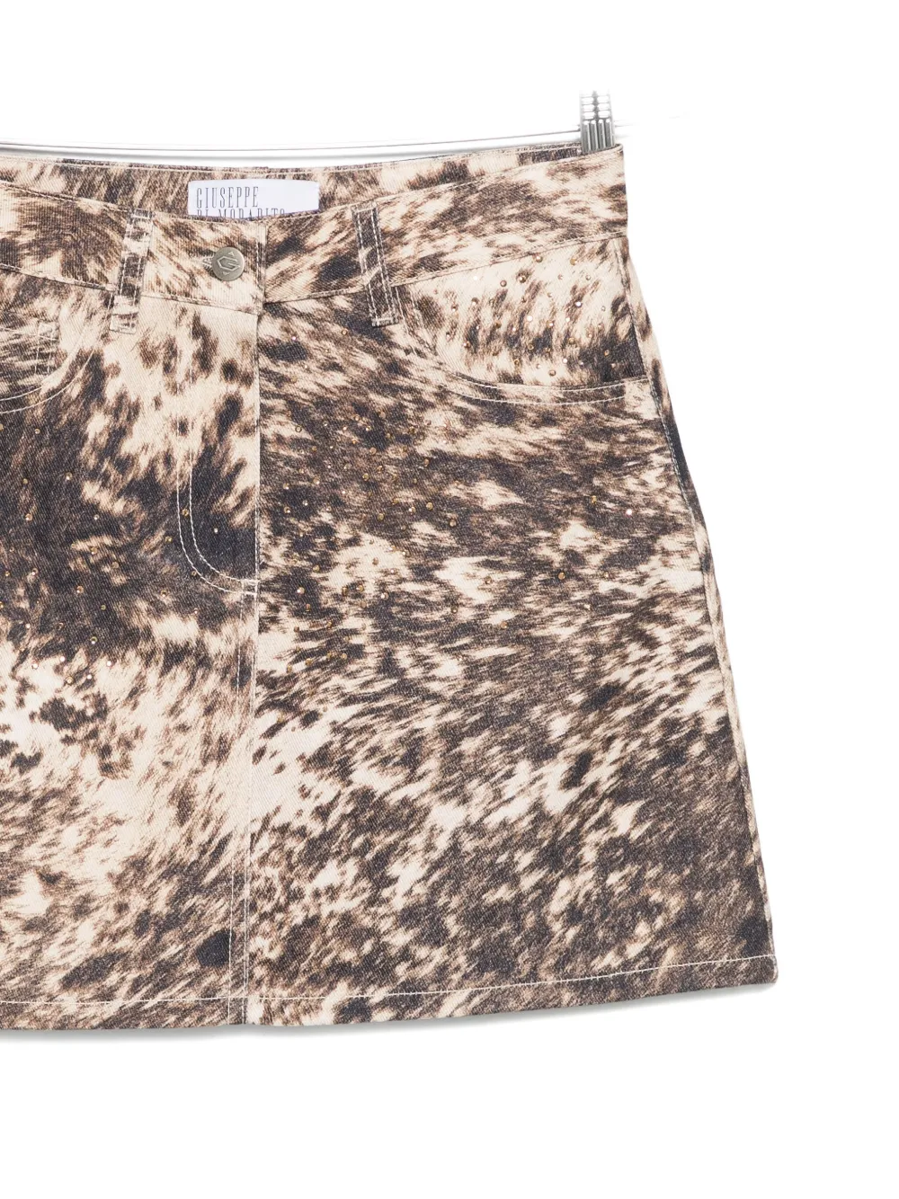 Giuseppe Di Morabito cow-print embellished skirt Beige