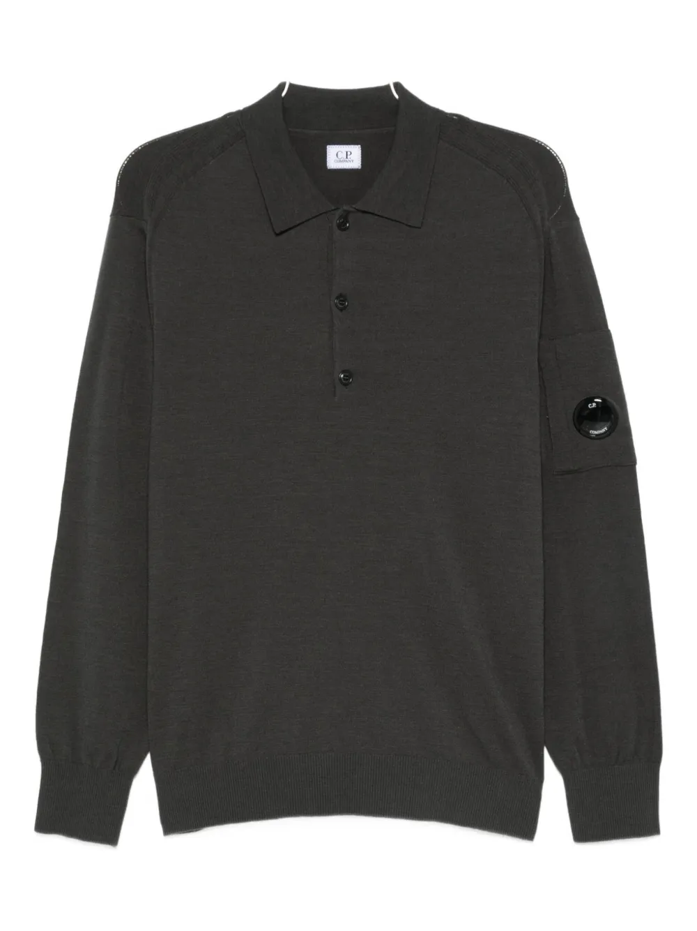 C.P. Company goggle-lens wool polo shirt - Grigio