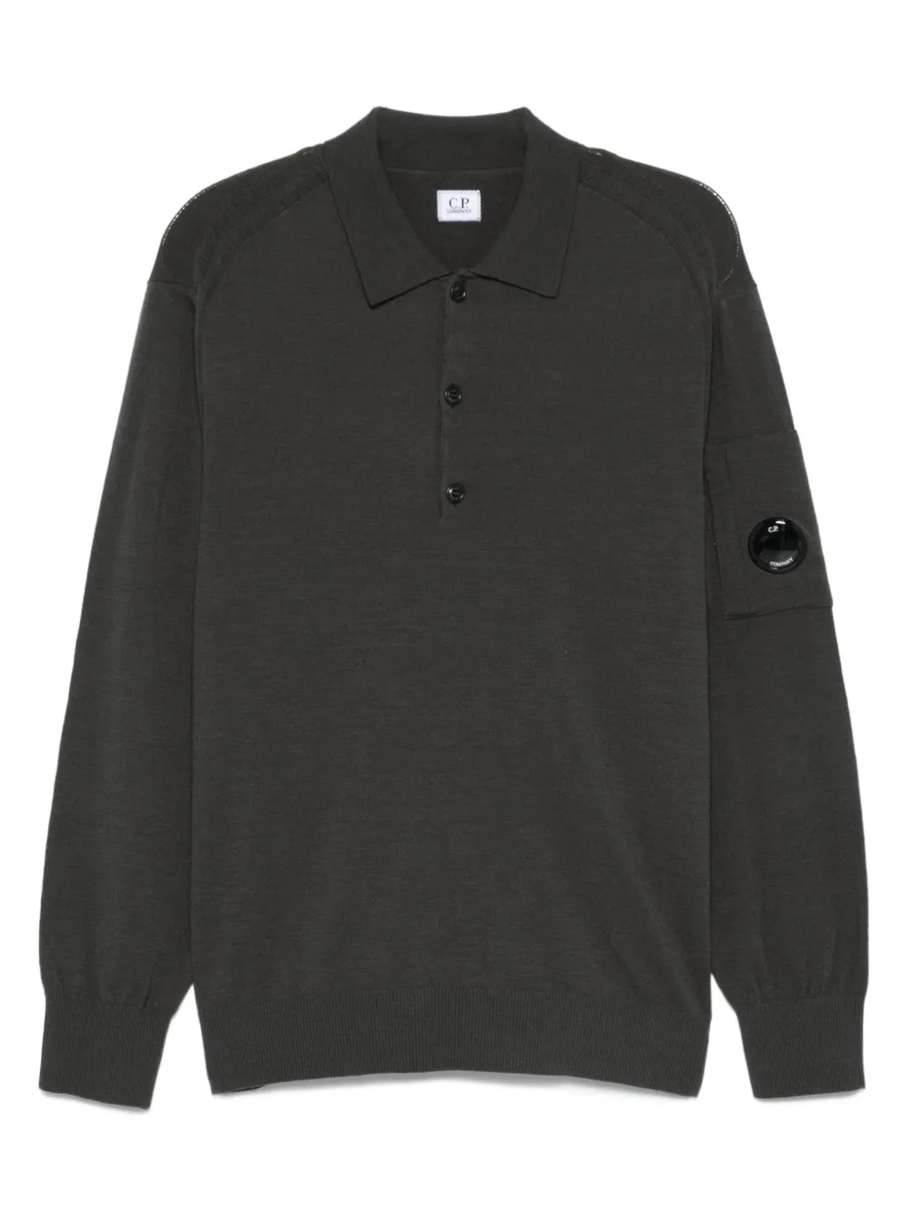 C.P. Company Wollen poloshirt met goggle-lens Grijs
