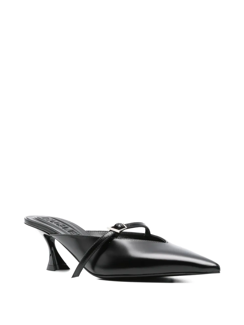 Mugler 70mm pointed-toe ribbon mules Black