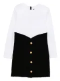 Balmain Kids colourblock button-detail dress - White