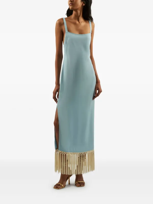 boho maxi dress White Bohemian Off The Shoulder Ruffled Tassel High Waist Dress, White / M Color:Beiges Shoes Spring 2018 Shop Summer beach dresses The maxi length ensures