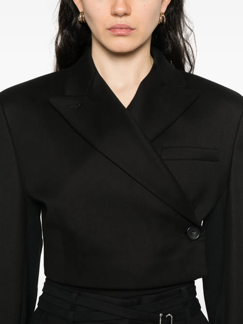 Sportmax Cropped wikkeljack Zwart