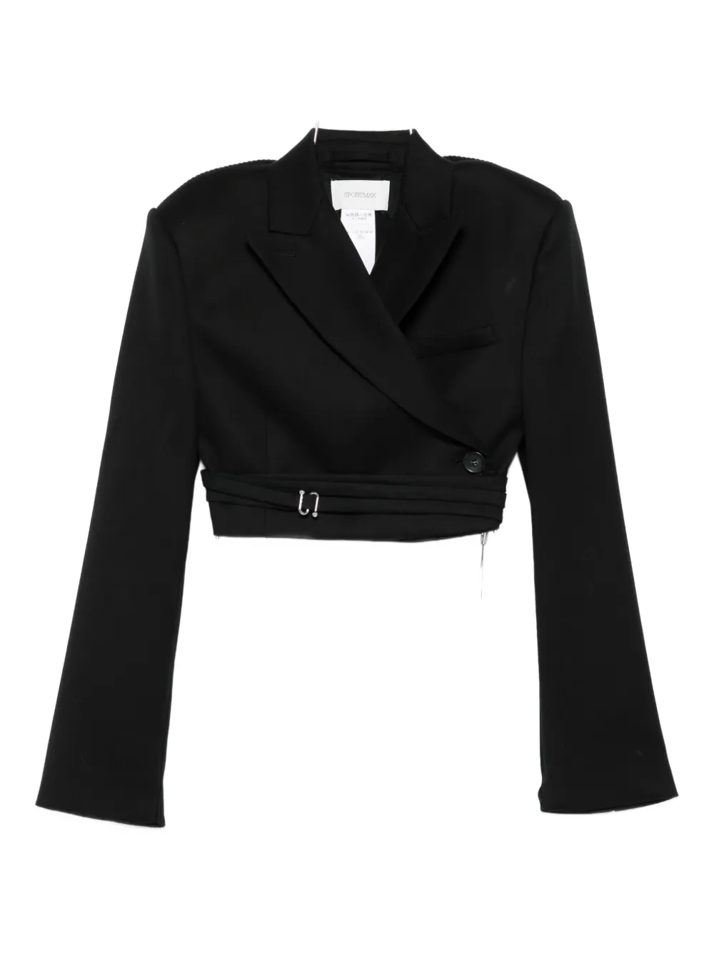 Sportmax Wrap-design Cropped Jacket In Black