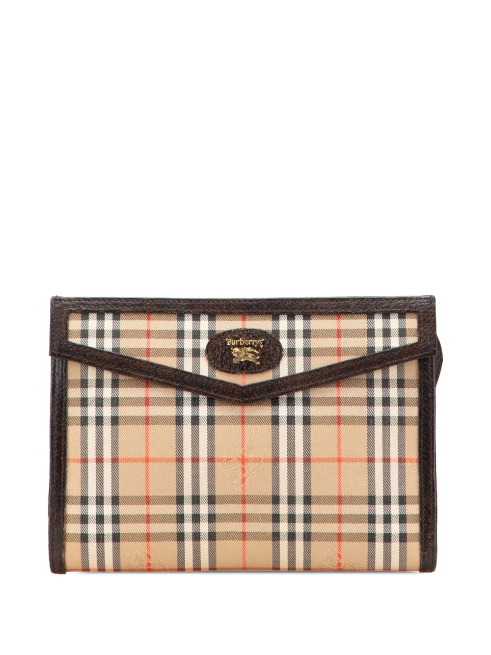 Burberry Pre-Owned 20th Century Haymarket Check Canvas clutch bag | Brown | Image 1