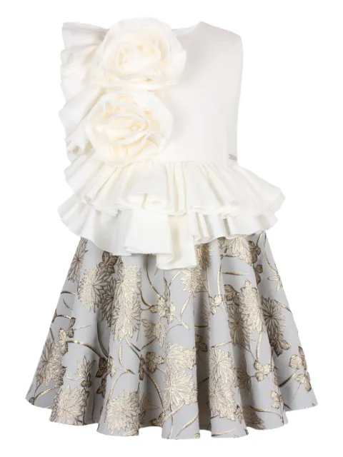 JESSIE AND JAMES KIDS rose-embellished peplum dress