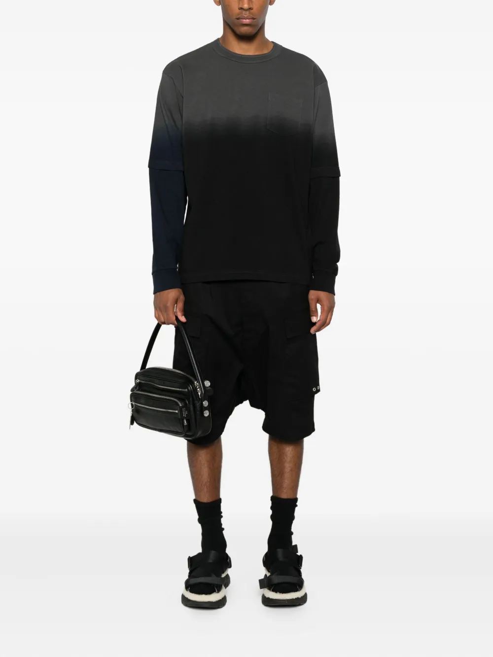 sacai patch-pocket T-shirt Grijs