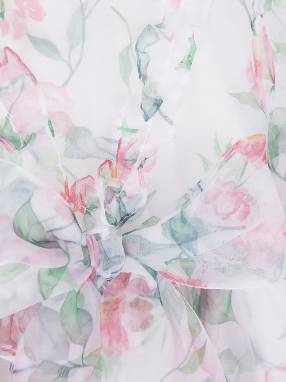 MAMA LUMA KIDS Jurk met bloemenprint en ruches Wit