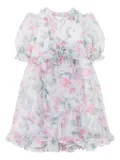 MAMA LUMA KIDS floral-print ruffled dress - White