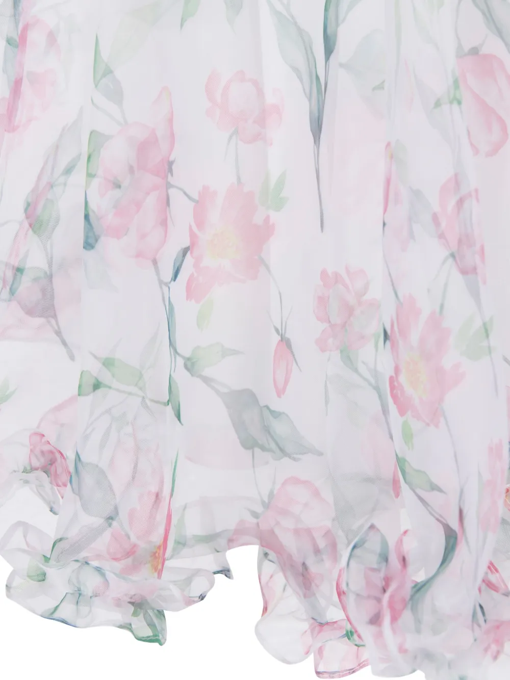 MAMA LUMA KIDS Jurk met bloemenprint en ruches Wit