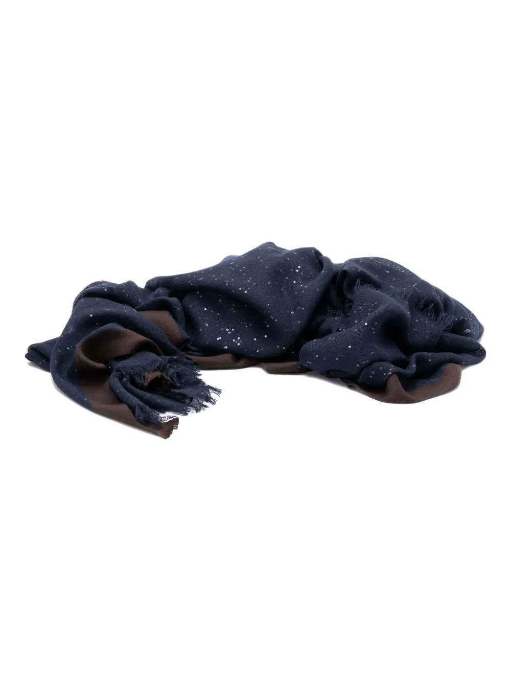 Brunello Cucinelli sequin-embellished cashmere scarf Blauw