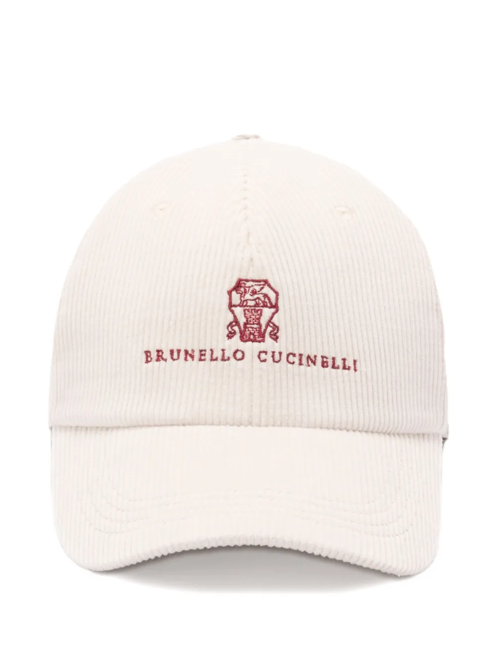 Brunello Cucinelli corduroy logo-embroidered baseball cap Beige