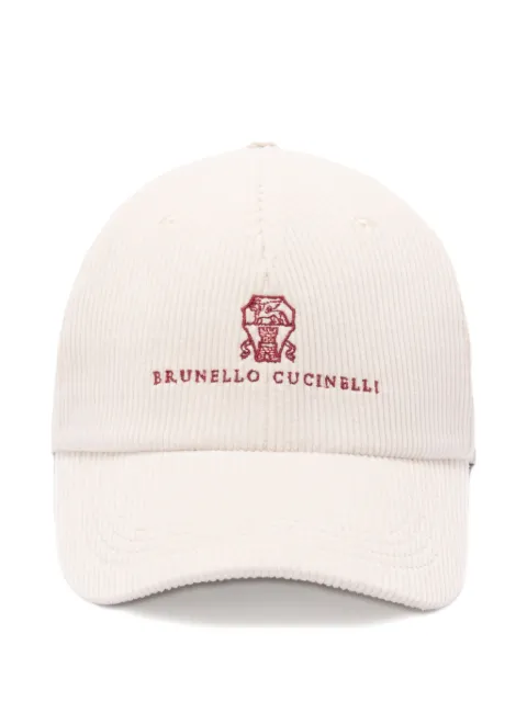 Brunello Cucinelli corduroy logo-embroidered baseball cap