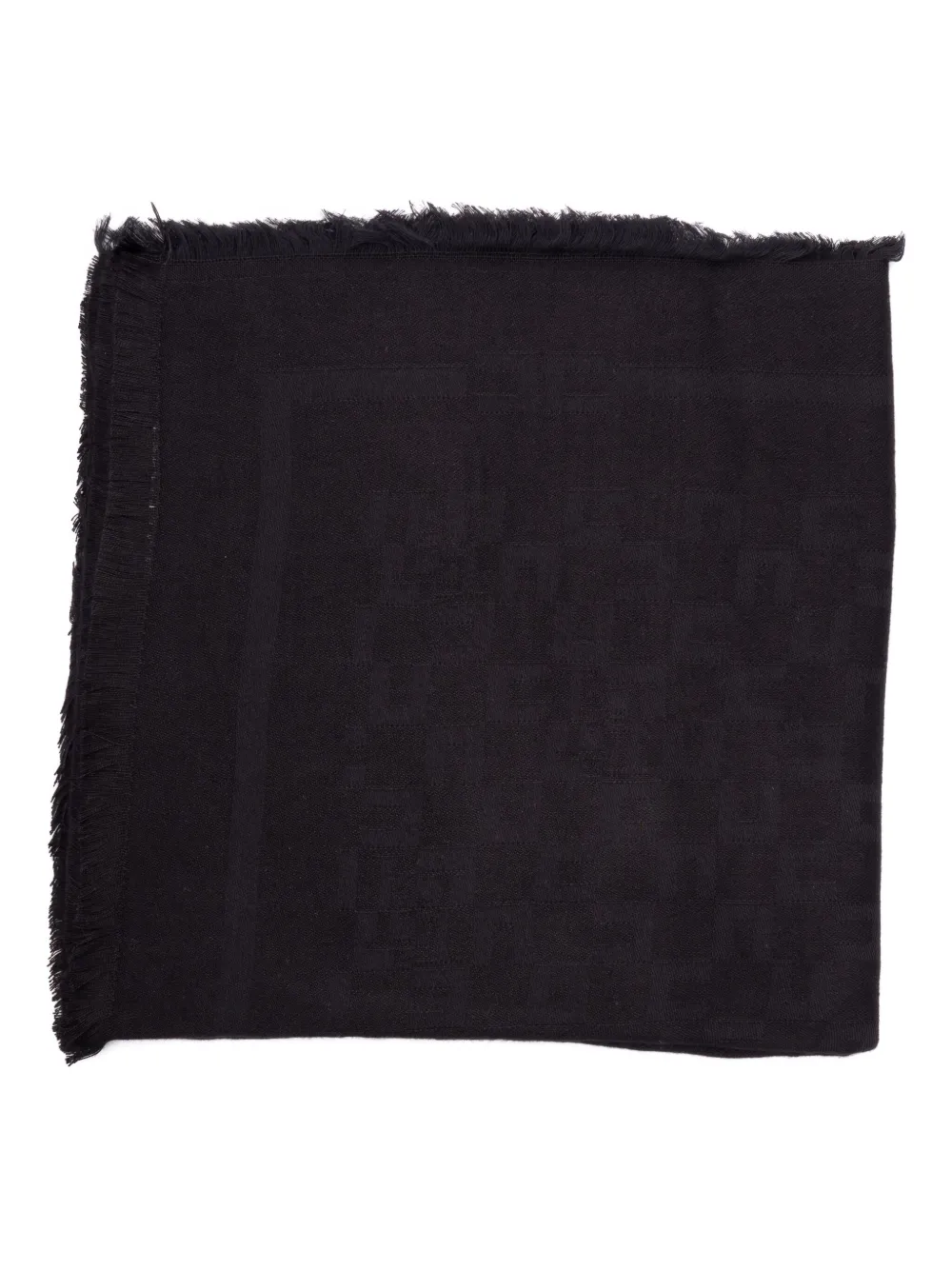 Elisabetta Franchi jacquard-logo fringed-edge scarf Zwart