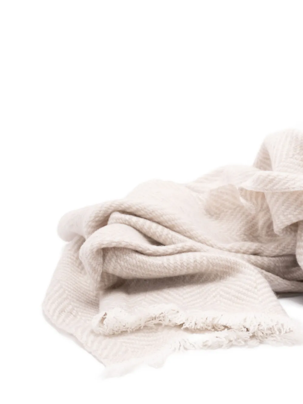 Brunello Cucinelli Kasjmier sjaal met visgraatpatroon Beige
