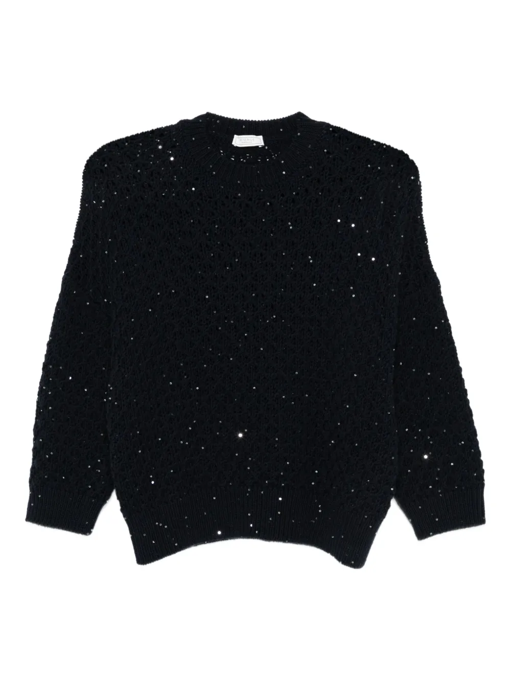 Peserico sequin-embellished wool sweater Blauw