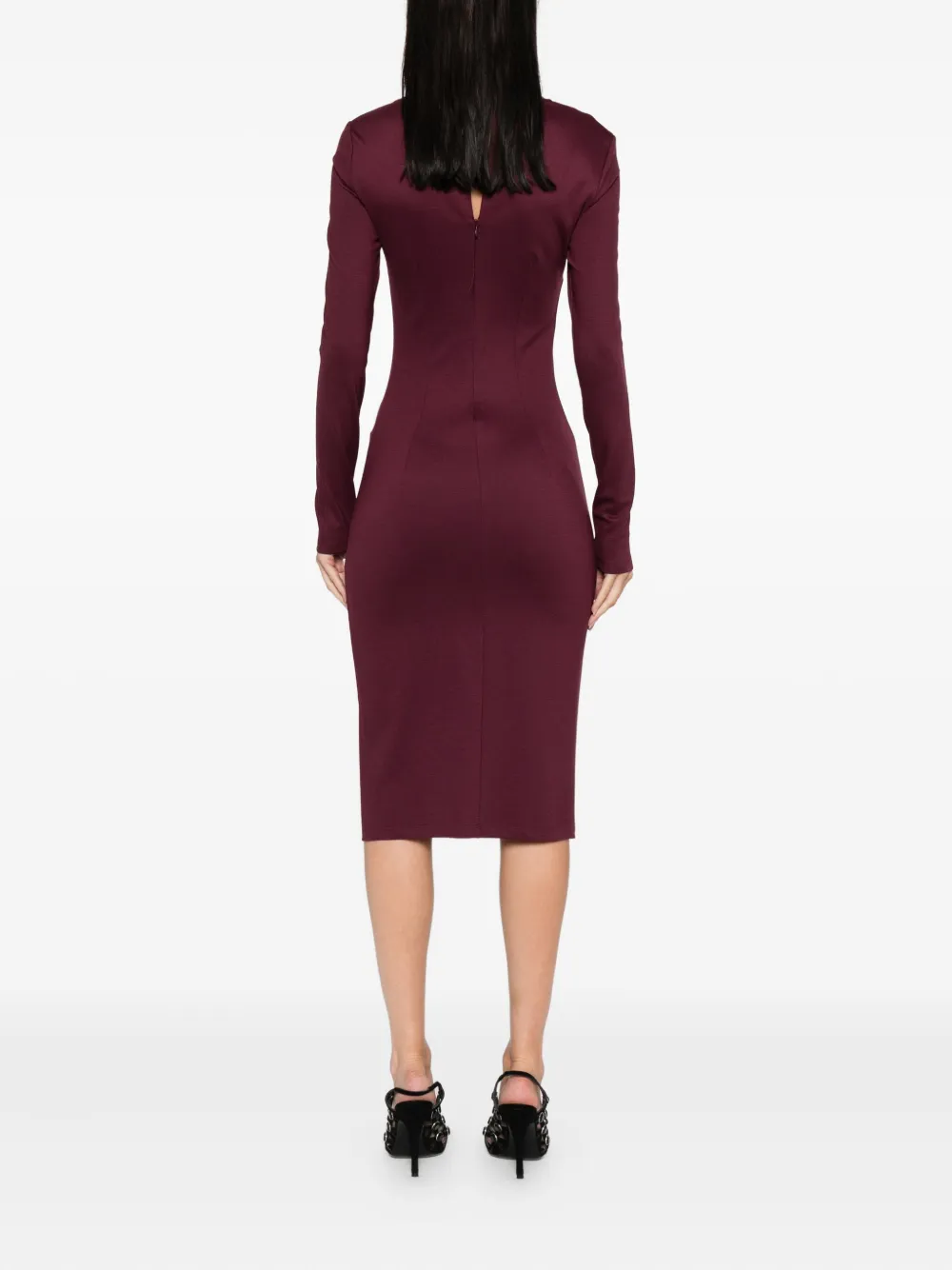 Patrizia Pepe V-neck long-sleeved dress Rood