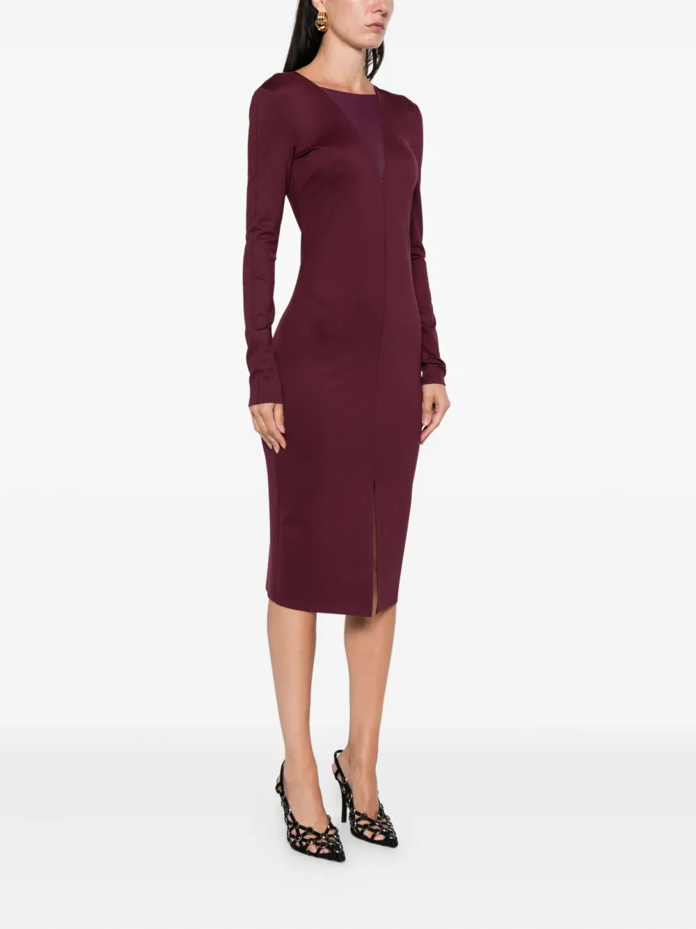 Patrizia Pepe V-neck long-sleeved dress Rood