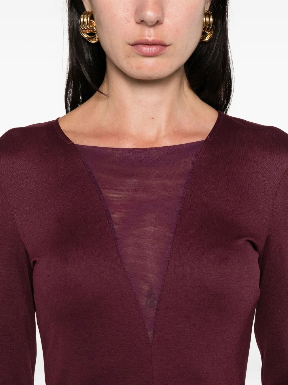 Patrizia Pepe V-neck long-sleeved dress Rood