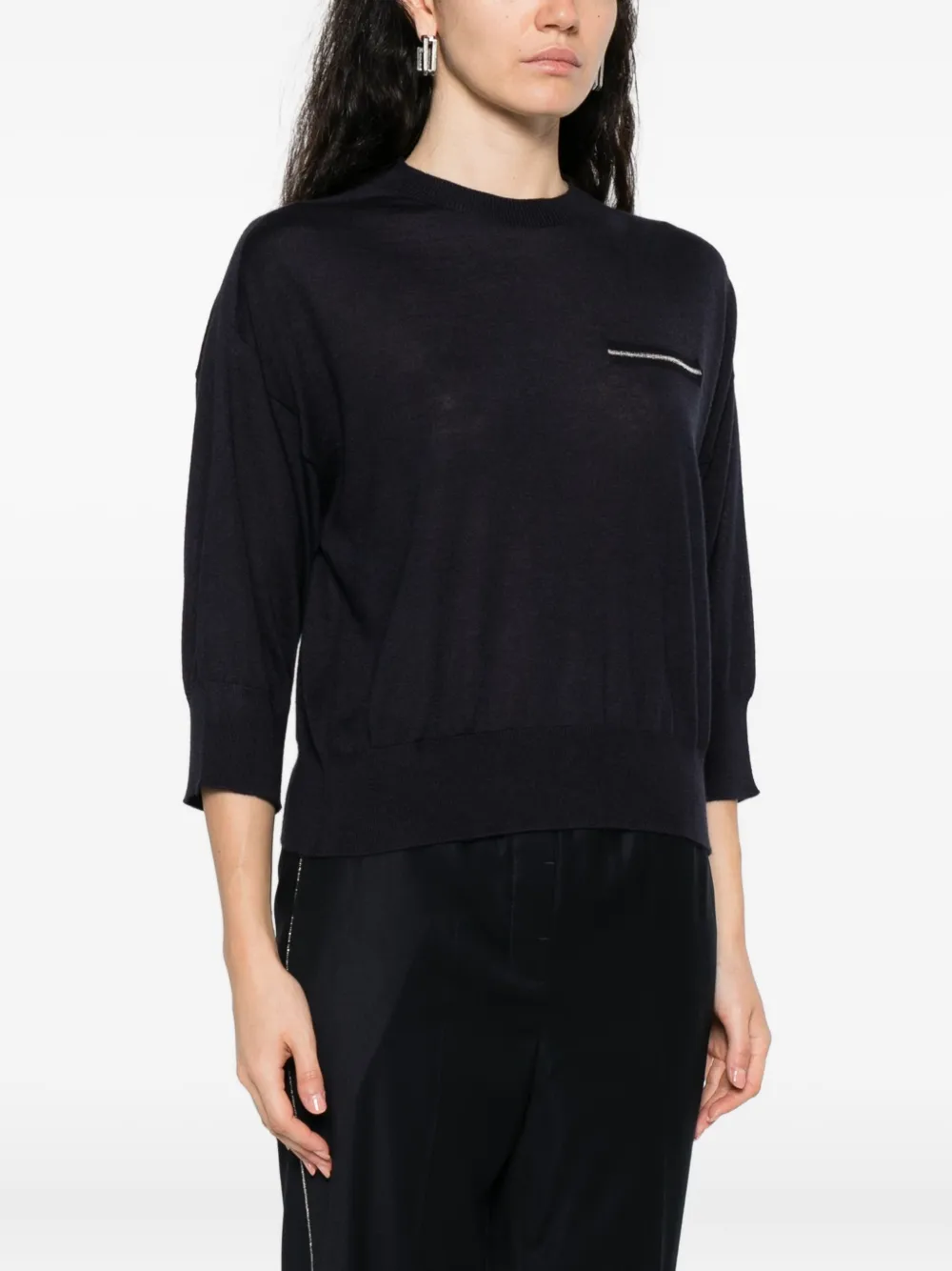 Peserico cashmere-silk top Blauw