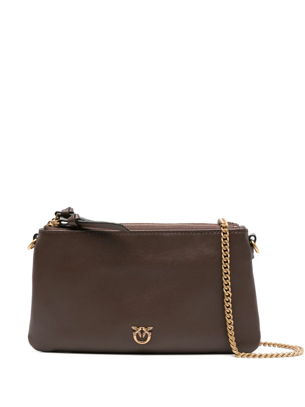 PINKO Leren crossbodytas met dubbele rits Bruin