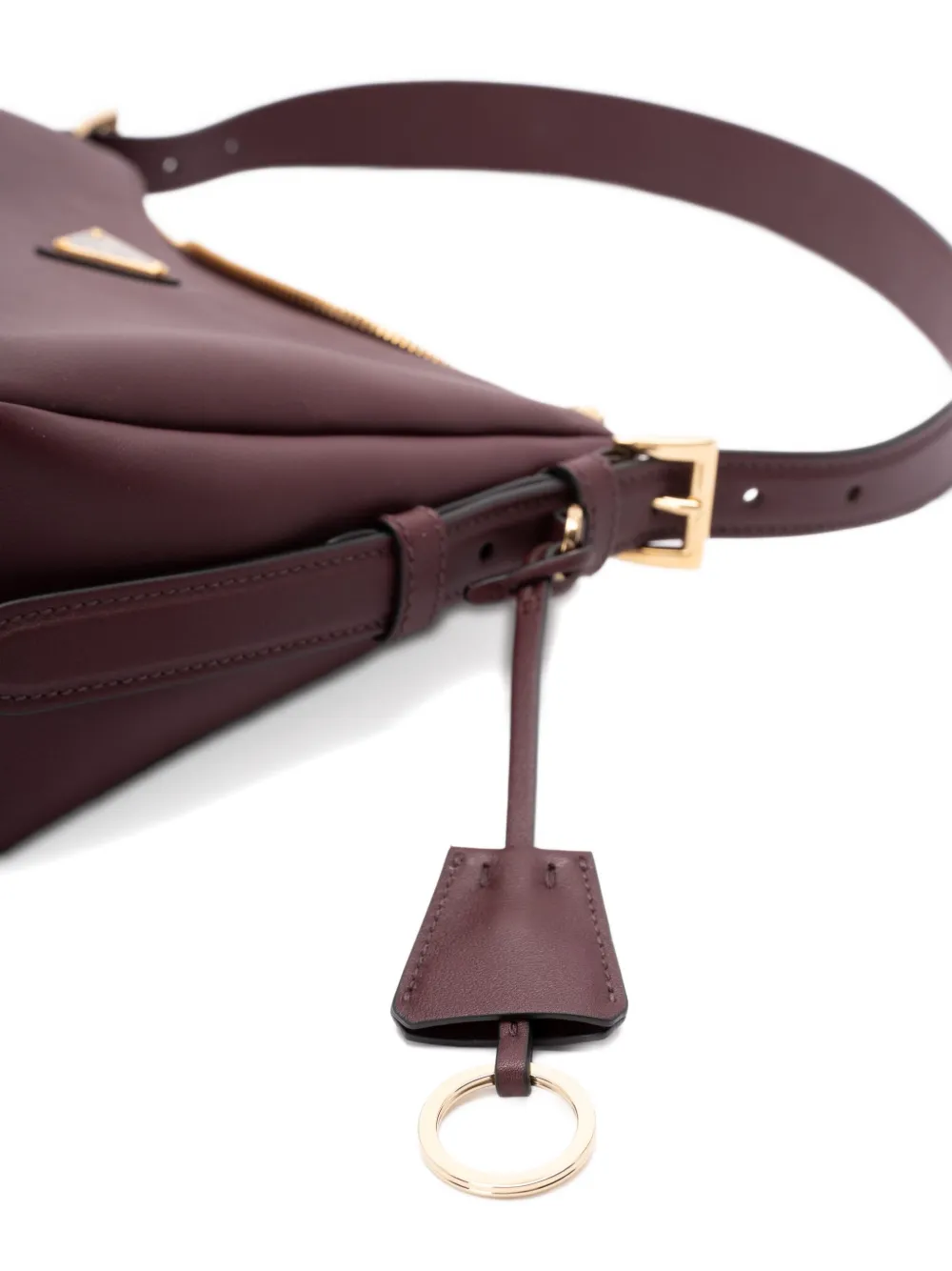 Prada enamel triangle logo tote bag Rood