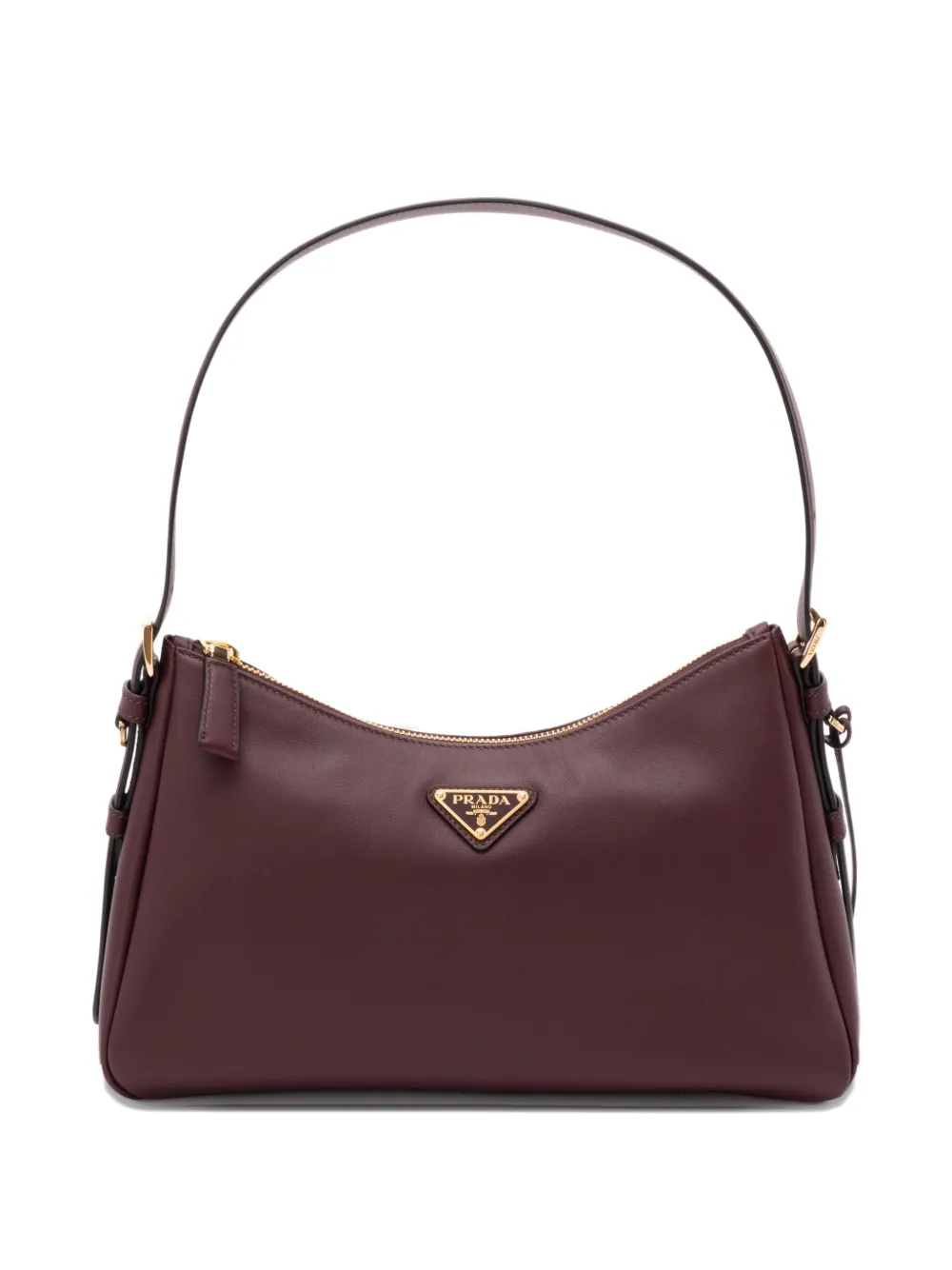 Prada enamel triangle logo tote bag - Rosso