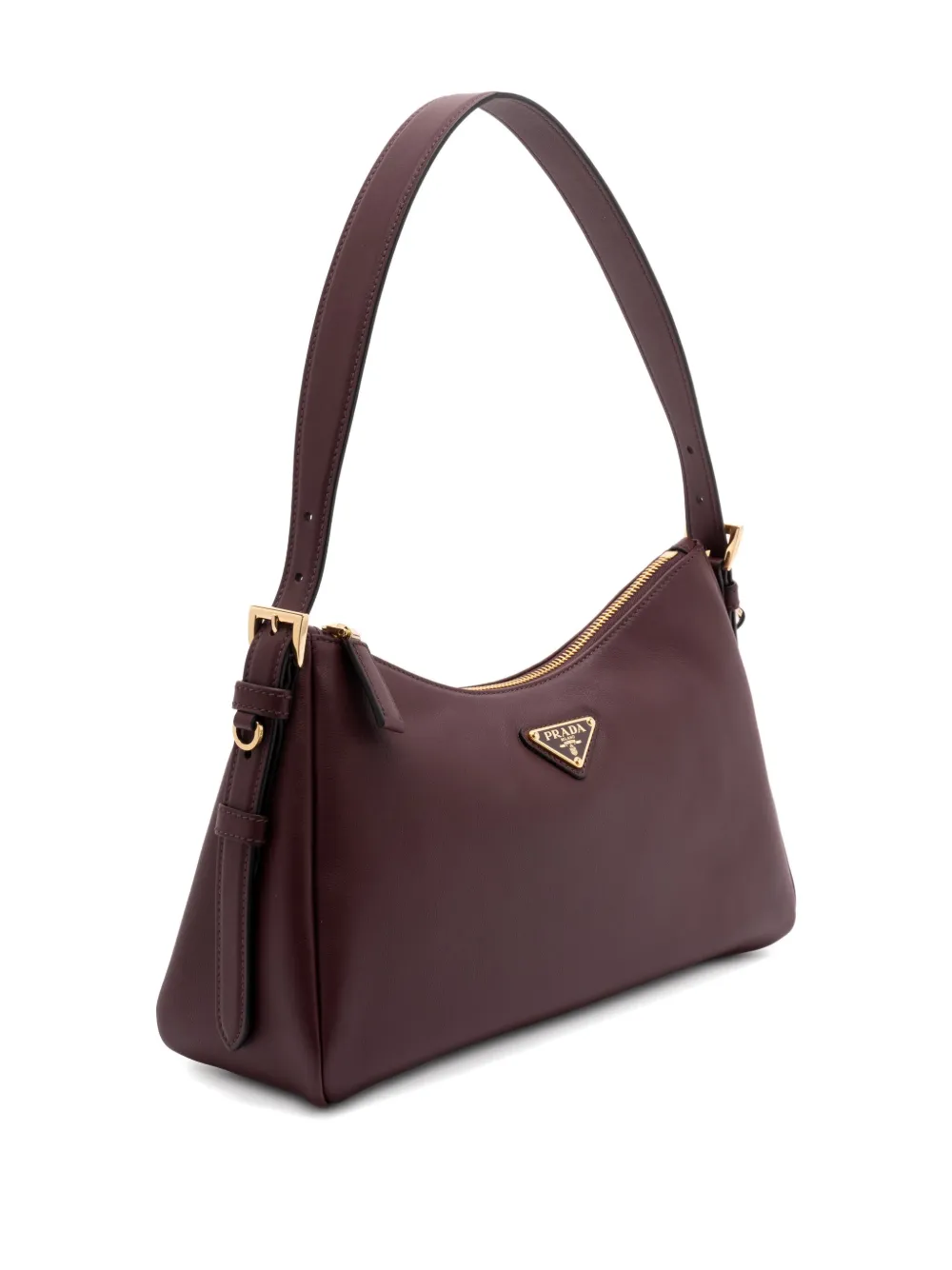 Prada enamel triangle logo tote bag Rood
