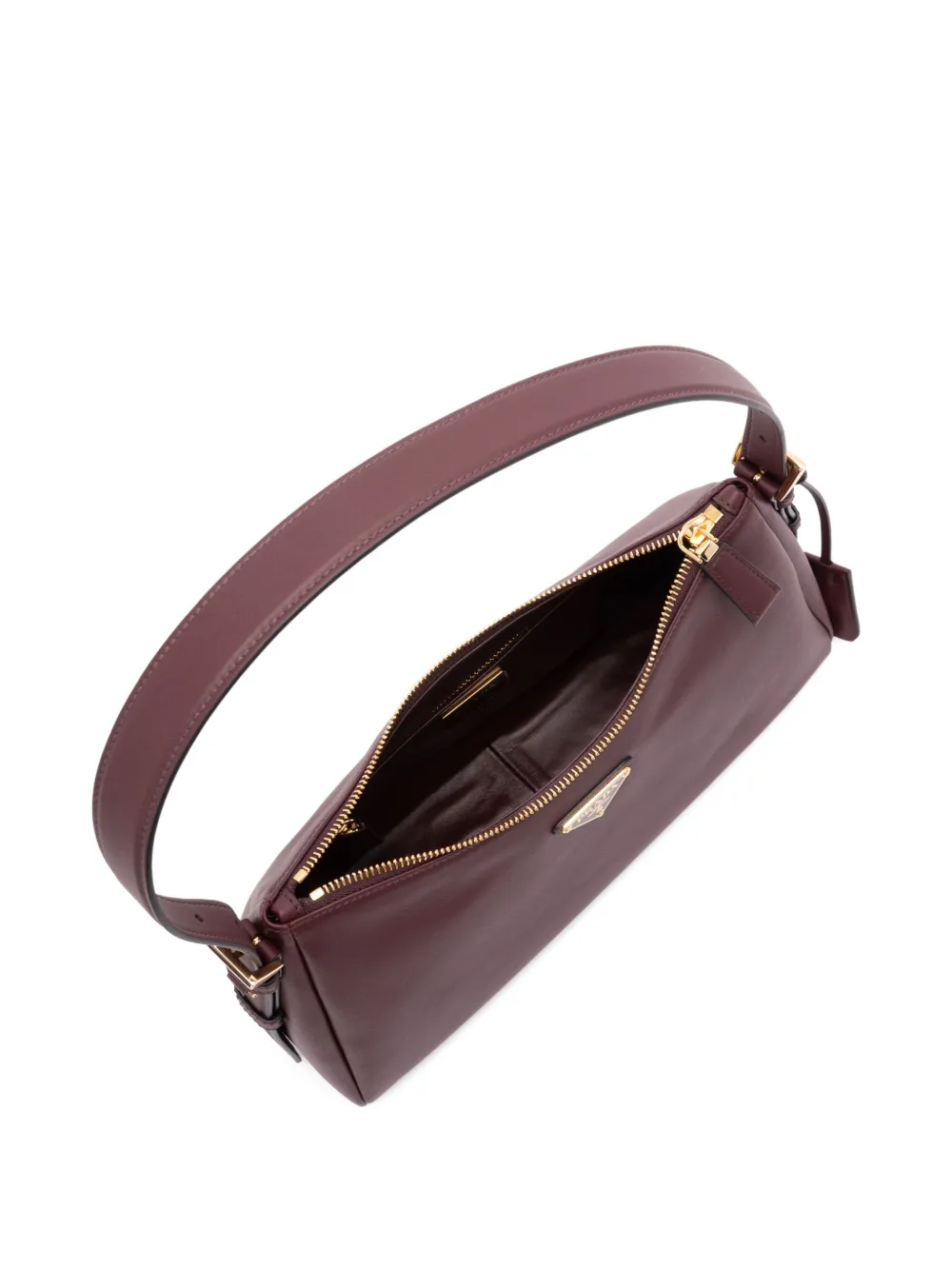 Prada enamel triangle logo tote bag Rood
