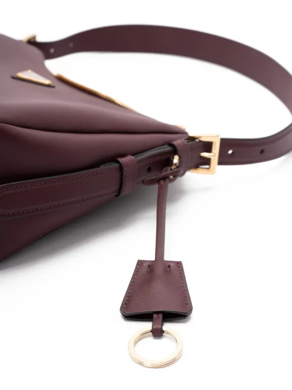Prada Enamel Triangle Logo Tote Bag | Red | FARFETCH RO