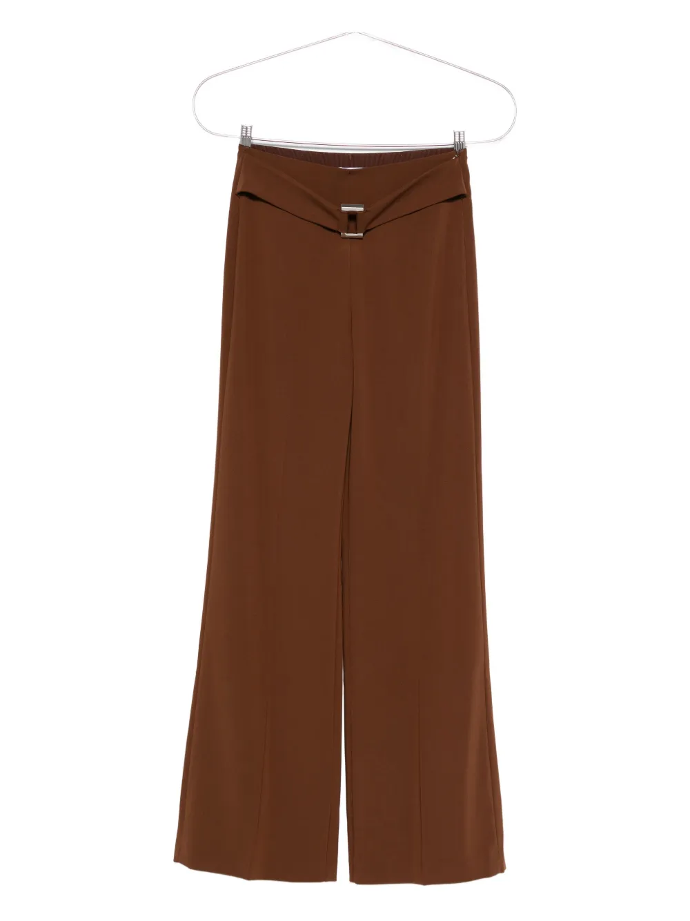 Patrizia Pepe buckle-fastening wide-leg trousers Bruin