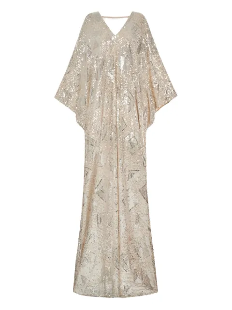 Taller Marmo sequin-embellished v-neck maxi dress