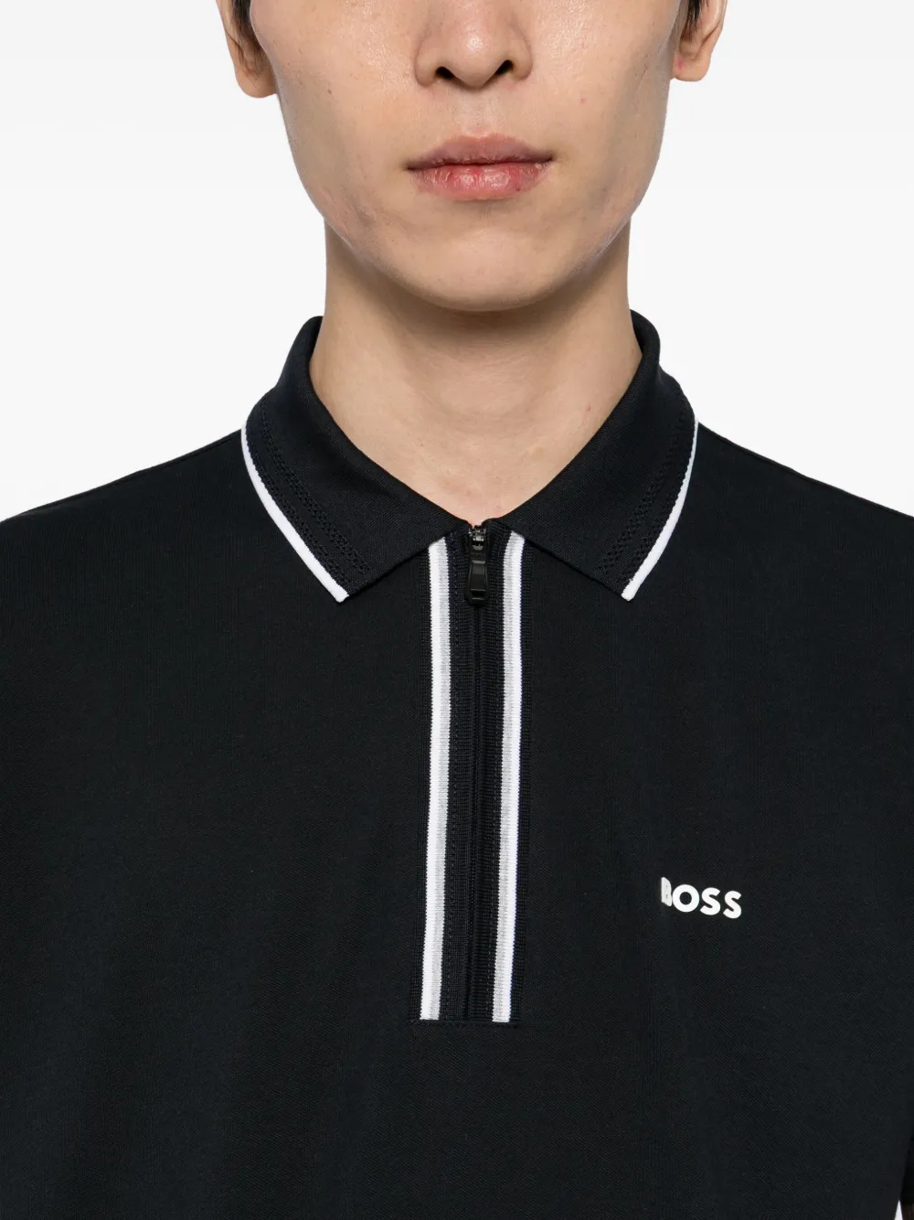 BOSS Poloshirt met logoprint Blauw