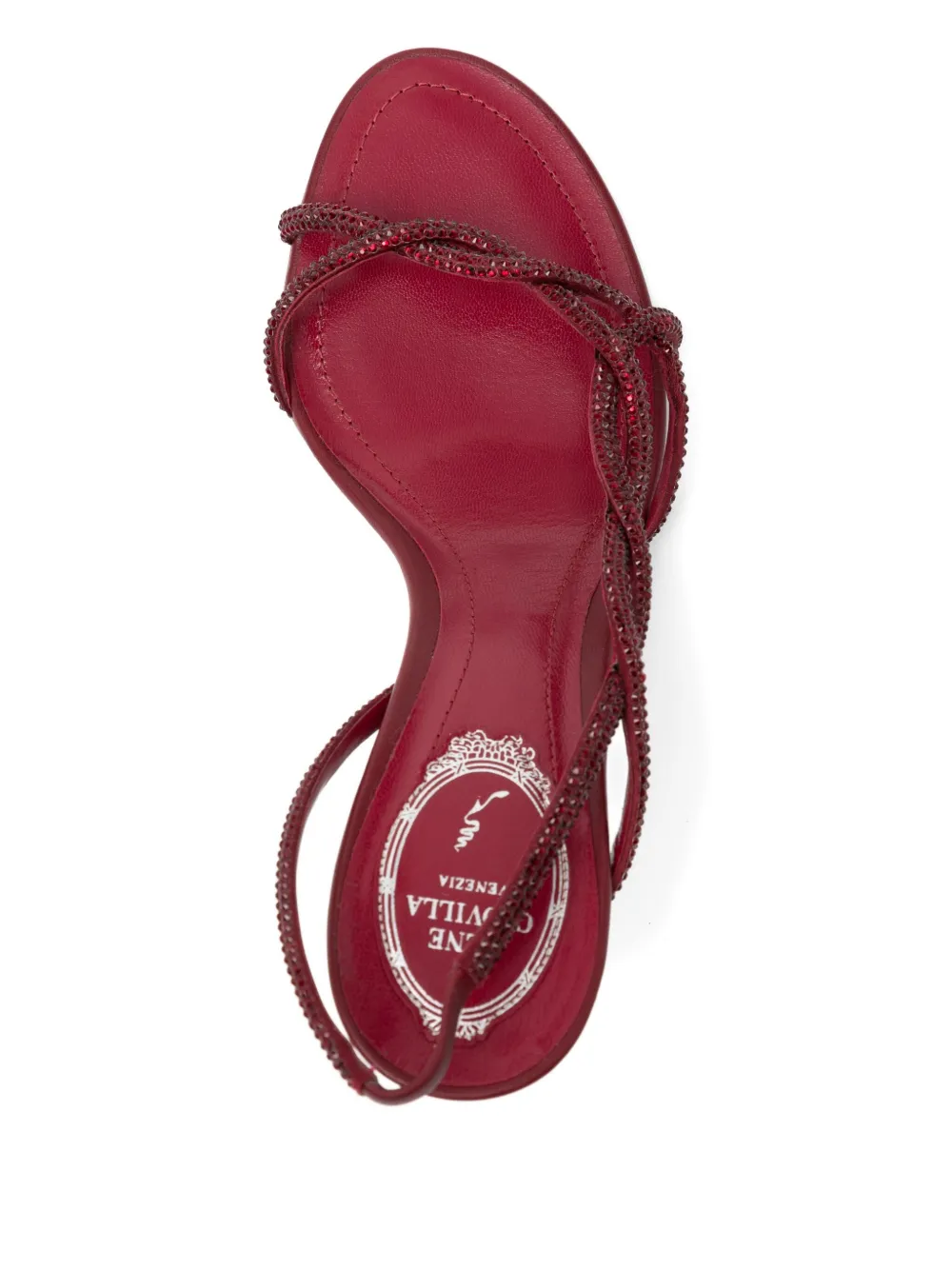 René Caovilla 80mm Braid Red Sandal In Red