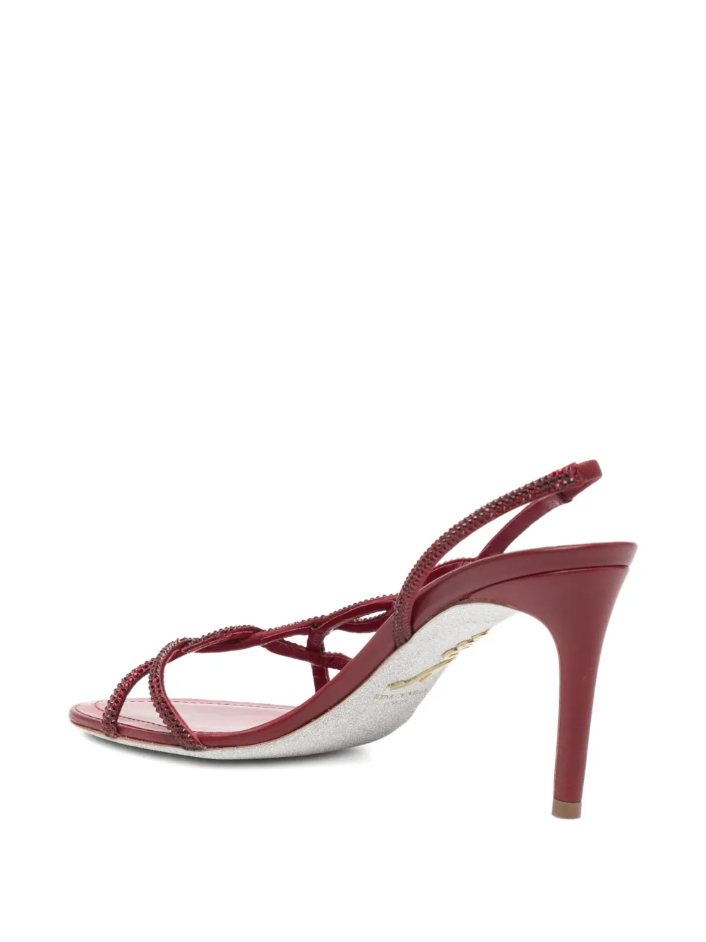 René Caovilla 80mm Braid Red Sandal In Red