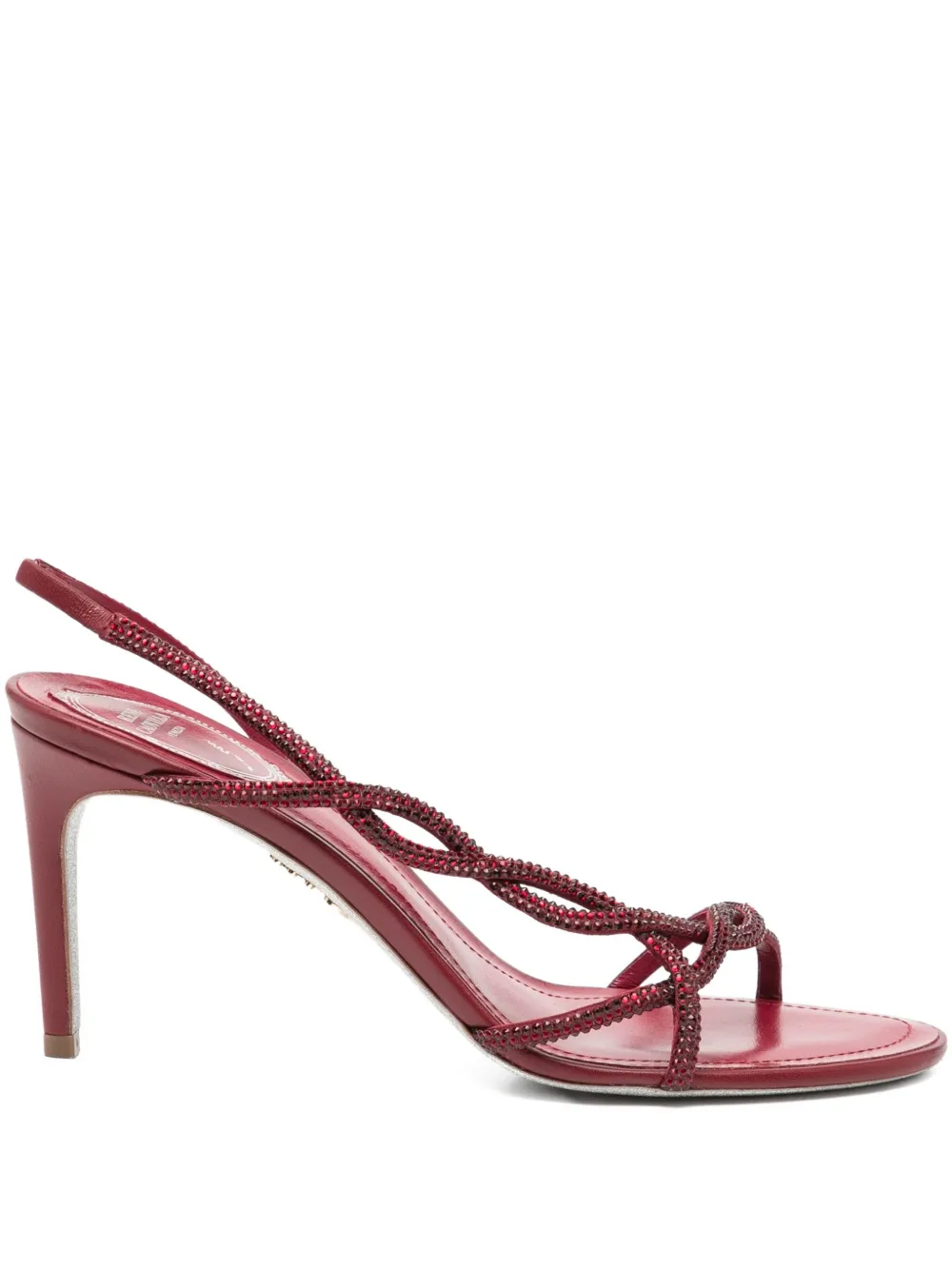 René Caovilla 80mm Braid Red Sandal In Red