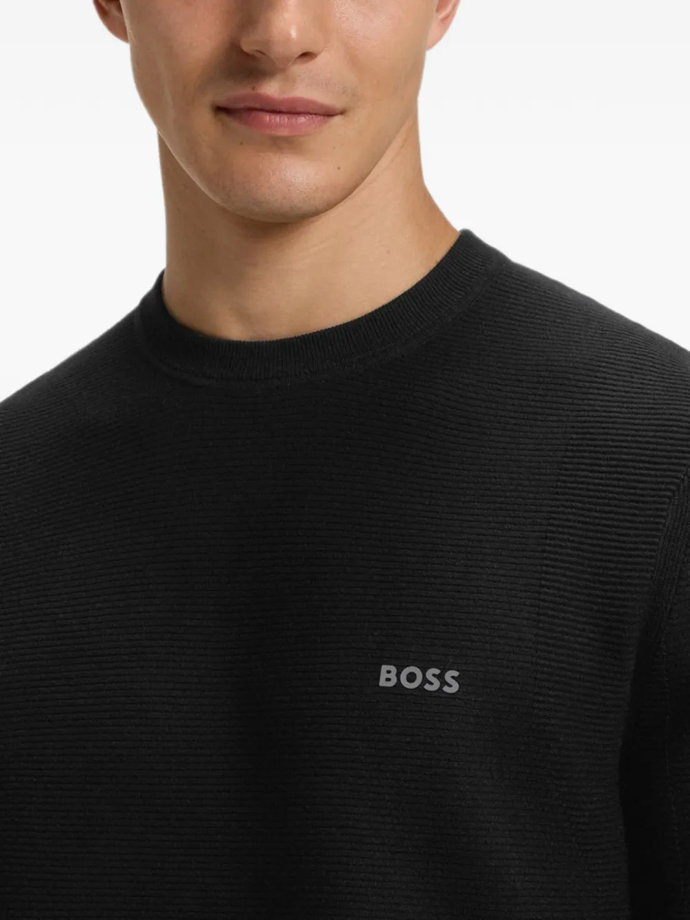 BOSS T-shirt met logoprint Zwart